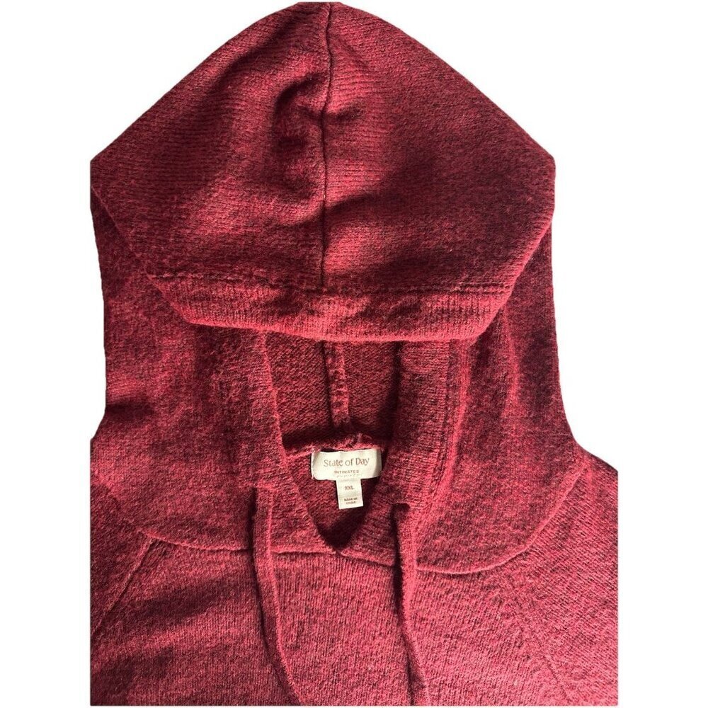 State of Day Women's Indulge & Rest Loungewear Tunic Hoodie - Maraschino XLarge - Picture 6 of 8